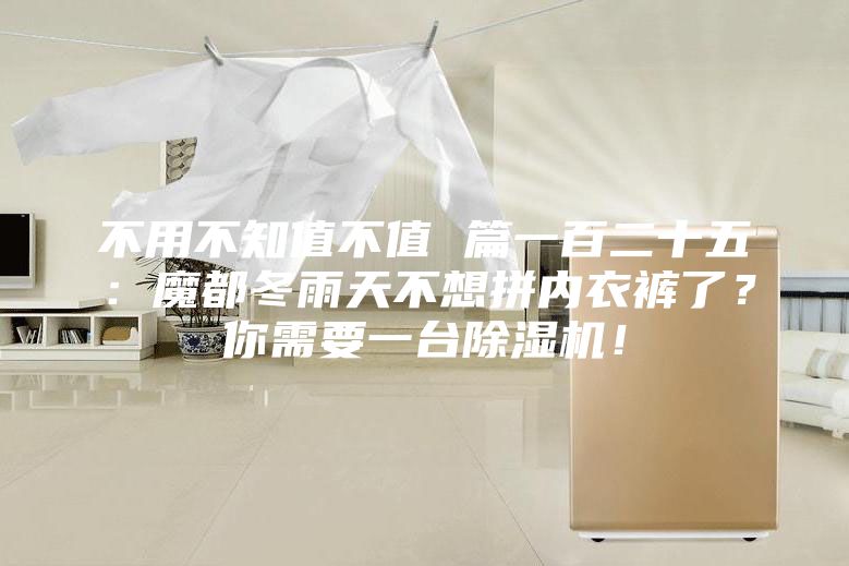 不用不知值不值 篇一百二十五：魔都冬雨天不想拼內(nèi)衣褲了？你需要一臺(tái)除濕機(jī)！