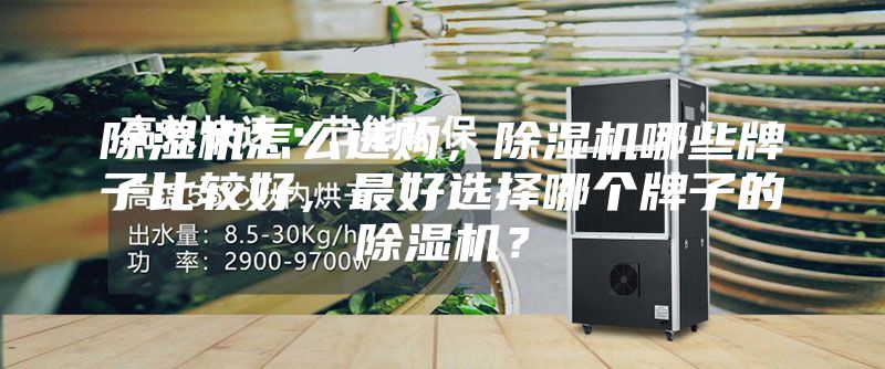 除濕機怎么選購，除濕機哪些牌子比較好，最好選擇哪個牌子的除濕機？